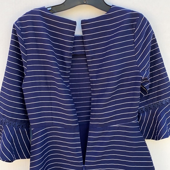 Gilli Womens size small navy and white striped swing dress with pockets … - Picture 6 of 12